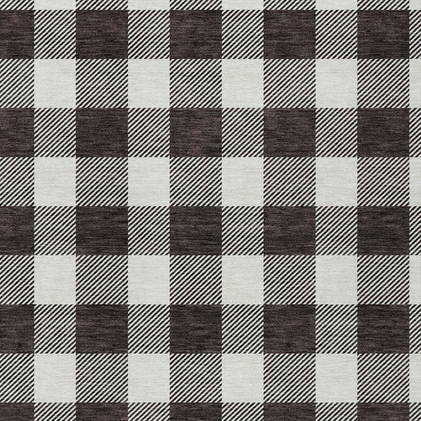 Homeroots 3' Artichoke Green And Gray Plaid Washable Rug – Perfect For Indoor And Outdoor Spaces, Durable Design 3' X 5' Polyester 595373