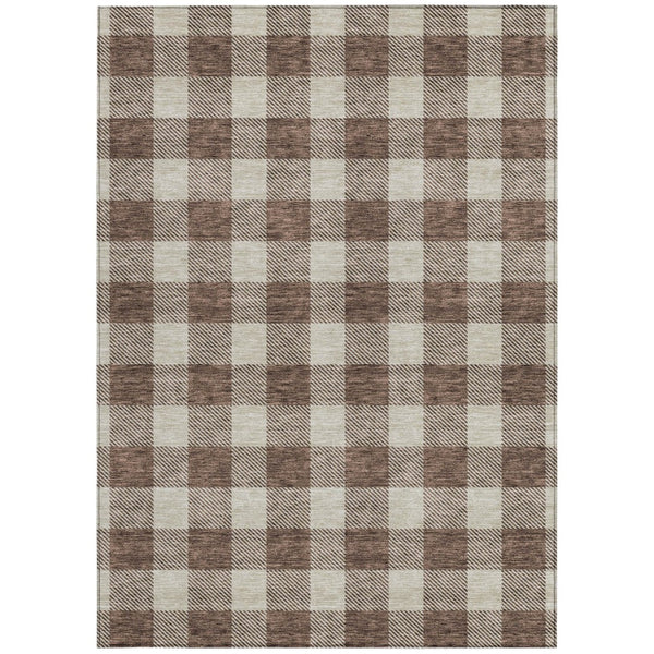 Homeroots 3' Artichoke Green And Gray Plaid Washable Rug – Perfect For Indoor And Outdoor Spaces, Durable Design 3' X 5' Polyester 595379