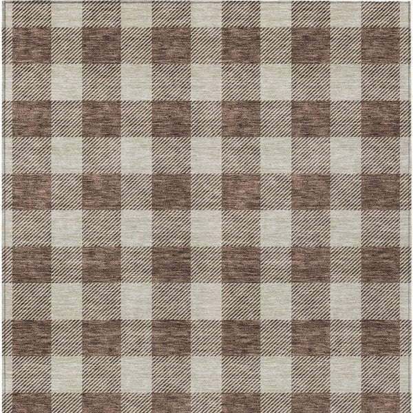 Homeroots 3' Artichoke Green And Gray Plaid Washable Rug – Perfect For Indoor And Outdoor Spaces, Durable Design 8' X 10' Polyester 595382