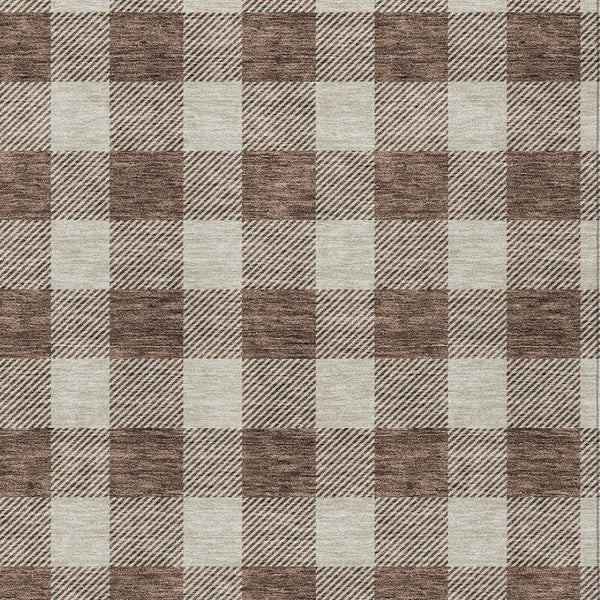 Homeroots 3' Artichoke Green And Gray Plaid Washable Rug – Perfect For Indoor And Outdoor Spaces, Durable Design 8' X 10' Polyester 595382