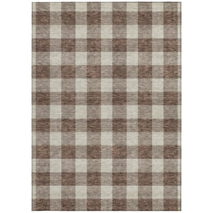 Homeroots 3' Artichoke Green And Gray Plaid Washable Rug – Perfect For Indoor And Outdoor Spaces, Durable Design 9' X 12' Polyester 595383