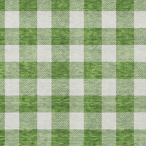 Homeroots 3' Artichoke Green And Gray Plaid Washable Rug – Perfect For Indoor And Outdoor Spaces, Durable Design 5' X 8' Polyester 595386