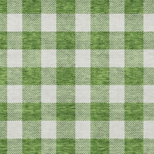 Homeroots 3' Artichoke Green And Gray Plaid Washable Rug – Perfect For Indoor And Outdoor Spaces, Durable Design 8' X 10' Polyester 595388
