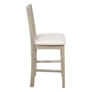 OSP Home Furnishings Walden 24" Cane Back Stool  - Set of 2 Linen / Antique White