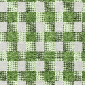 Homeroots 3' Artichoke Green And Gray Plaid Washable Rug – Perfect For Indoor And Outdoor Spaces, Durable Design 10' X 14' Polyester 595390