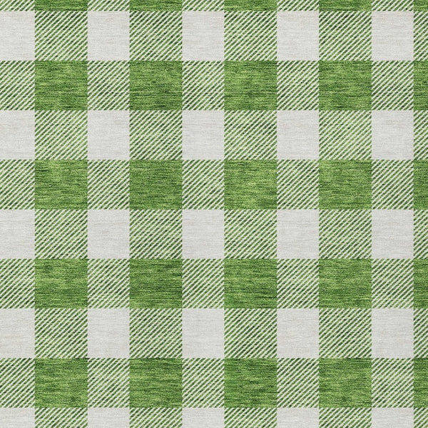 Homeroots 3' Artichoke Green And Gray Plaid Washable Rug – Perfect For Indoor And Outdoor Spaces, Durable Design 10' X 14' Polyester 595390