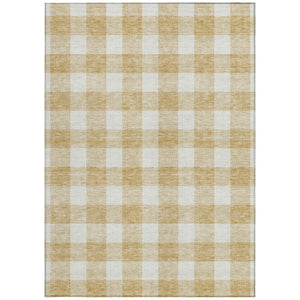 Homeroots 3' Artichoke Green And Gray Plaid Washable Rug – Perfect For Indoor And Outdoor Spaces, Durable Design 5' X 8' Polyester 595392