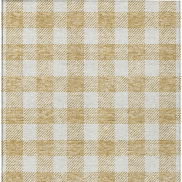 Homeroots 3' Artichoke Green And Gray Plaid Washable Rug – Perfect For Indoor And Outdoor Spaces, Durable Design 8' X 10' Polyester 595394