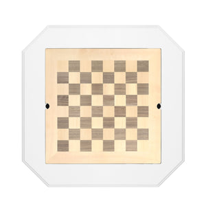 English Elm Galini Reversible Game Table with Drawer Storage, White Finish—Chess, Checkers & Backgammon Hub B2726P269302