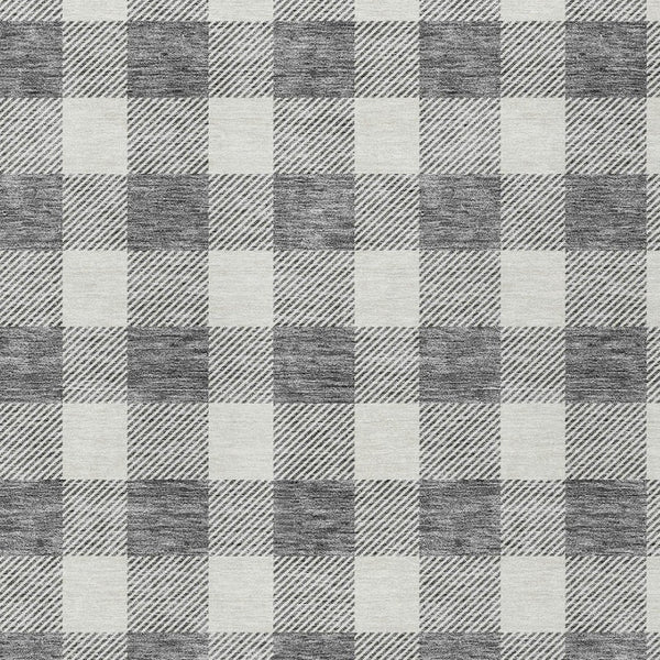 Homeroots 3' Artichoke Green And Gray Plaid Washable Rug – Perfect For Indoor And Outdoor Spaces, Durable Design 9' X 12' Polyester 595401