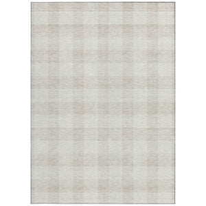 Homeroots 3' Artichoke Green And Gray Plaid Washable Rug – Perfect For Indoor And Outdoor Spaces, Durable Design 8' X 10' Polyester 595406
