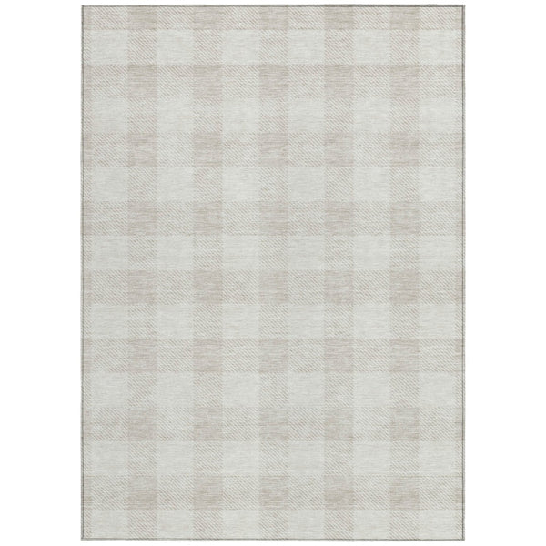 Homeroots 3' Artichoke Green And Gray Plaid Washable Rug – Perfect For Indoor And Outdoor Spaces, Durable Design 8' X 10' Polyester 595406
