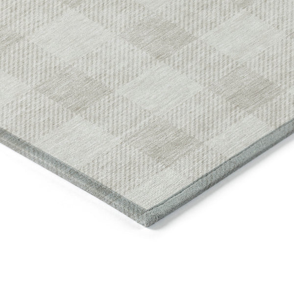 Homeroots 3' Artichoke Green And Gray Plaid Washable Rug – Perfect For Indoor And Outdoor Spaces, Durable Design 9' X 12' Polyester 595407