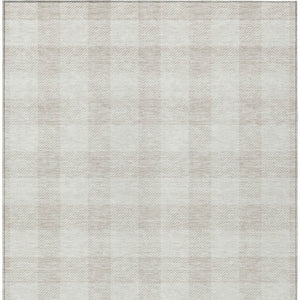 Homeroots 3' Artichoke Green And Gray Plaid Washable Rug – Perfect For Indoor And Outdoor Spaces, Durable Design 10' X 14' Polyester 595408