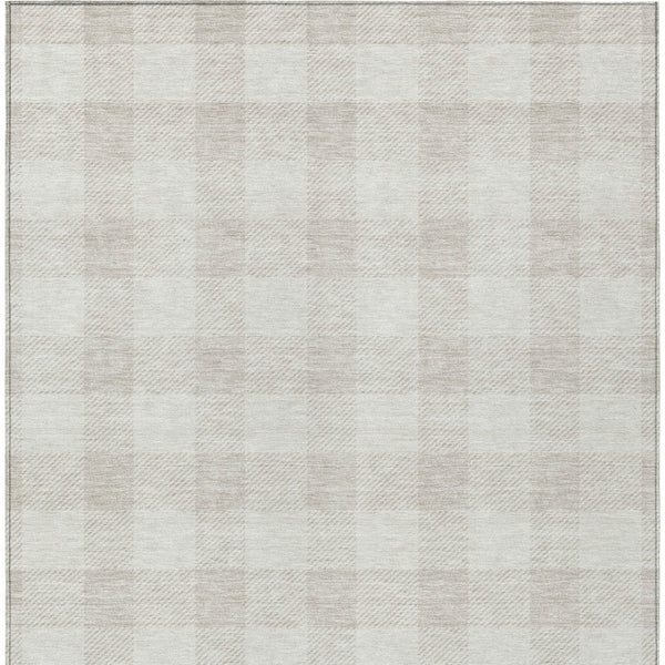 Homeroots 3' Artichoke Green And Gray Plaid Washable Rug – Perfect For Indoor And Outdoor Spaces, Durable Design 10' X 14' Polyester 595408