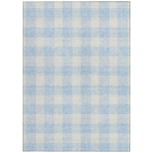 Homeroots 3' Artichoke Green And Gray Plaid Washable Rug – Perfect For Indoor And Outdoor Spaces, Durable Design 5' X 8' Polyester 595434