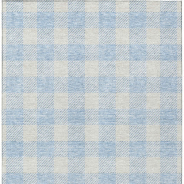 Homeroots 3' Artichoke Green And Gray Plaid Washable Rug – Perfect For Indoor And Outdoor Spaces, Durable Design 5' X 8' Polyester 595434