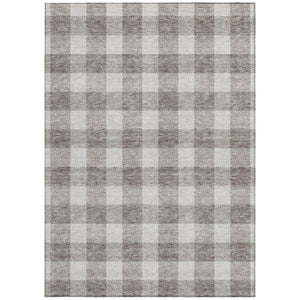 Homeroots 3' Artichoke Green And Gray Plaid Washable Rug – Perfect For Indoor And Outdoor Spaces, Durable Design 3' X 5' Polyester 595445