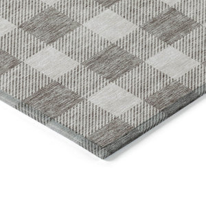 Homeroots 3' Artichoke Green And Gray Plaid Washable Rug – Perfect For Indoor And Outdoor Spaces, Durable Design 3' X 5' Polyester 595445