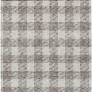 Homeroots 3' Artichoke Green And Gray Plaid Washable Rug – Perfect For Indoor And Outdoor Spaces, Durable Design 8' X 10' Polyester 595448