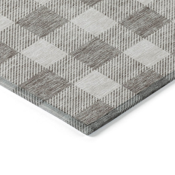 Homeroots 3' Artichoke Green And Gray Plaid Washable Rug – Perfect For Indoor And Outdoor Spaces, Durable Design 10' X 14' Polyester 595450