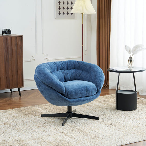 English Elm Christopher Knight Home® - Modern Chenille Office Chair 360° Swivel Accent Seat with Plush Upholstery, Compact Cozy Reading Spot Antique Navy Blue N817P207777N