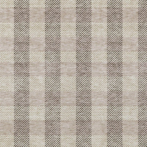 HomeRoots 9' X 12' Beige and Brown Plaid Area Rug - Washable, Durable, Stylish for Indoor & Outdoor Use 595461