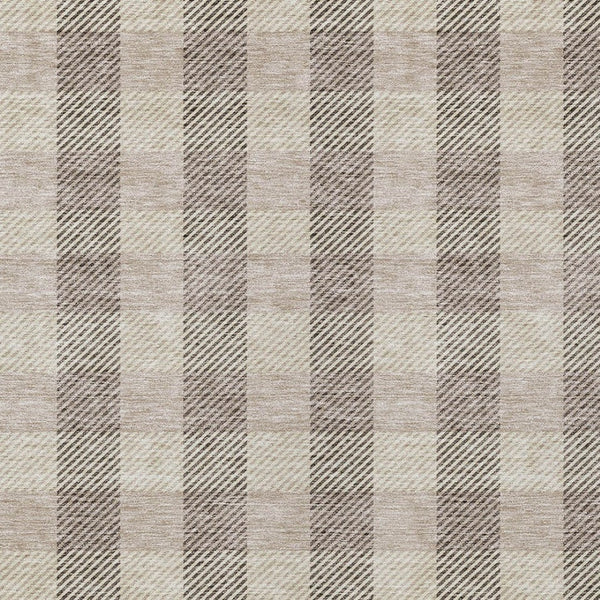 HomeRoots 9' X 12' Beige and Brown Plaid Area Rug - Washable, Durable, Stylish for Indoor & Outdoor Use 595461