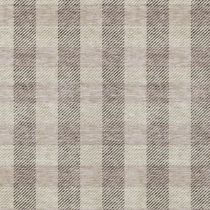 HomeRoots 5' Durable Beige and Brown Plaid Area Rug for Indoor and Outdoor Spaces, Easy-Care and Stylish 10' X 14' 595462