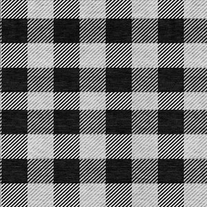HomeRoots 5' Washable Black Gray and Ivory Plaid Area Rug - Durable, Stylish, Perfect for Indoor and Outdoor Use 10' X 14' 595468