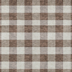 HomeRoots 5' Timeless Brown and Beige Plaid Area Rug – Durable, Washable Indoor/Outdoor Design for Every Space 5' X 8' 595470
