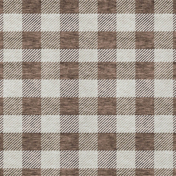 HomeRoots 5' Timeless Brown and Beige Plaid Area Rug – Durable, Washable Indoor/Outdoor Design for Every Space 5' X 8' 595470