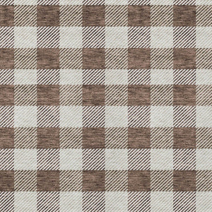 HomeRoots 5' Timeless Brown and Beige Plaid Area Rug – Durable, Washable Indoor/Outdoor Design for Every Space 8' X 10' 595472