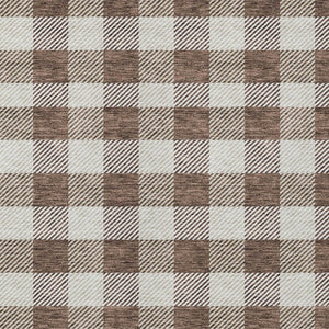 HomeRoots 5' Timeless Brown and Beige Plaid Area Rug – Durable, Washable Indoor/Outdoor Design for Every Space 10' X 14' 595474
