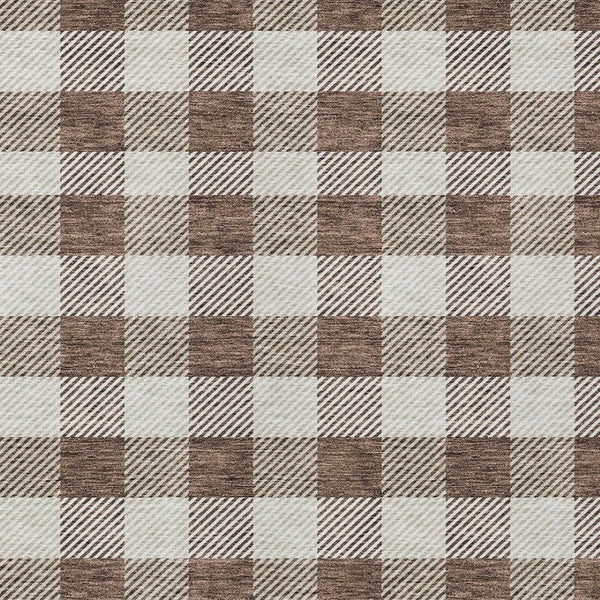 HomeRoots 5' Timeless Brown and Beige Plaid Area Rug – Durable, Washable Indoor/Outdoor Design for Every Space 10' X 14' 595474