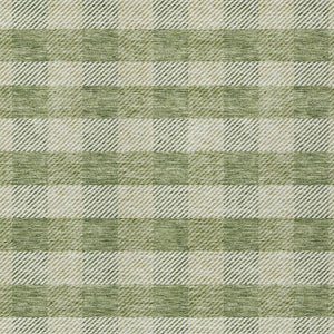 HomeRoots 5' Indoor Outdoor Area Rug - Stylish Green Plaid Design, Machine Washable, Durable for High-Traffic Areas 5' X 8' 595476