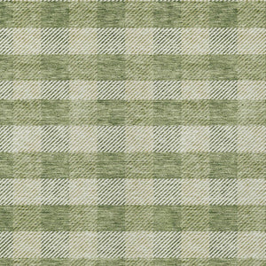 HomeRoots 5' Indoor Outdoor Area Rug - Stylish Green Plaid Design, Machine Washable, Durable for High-Traffic Areas 8' X 10' 595478