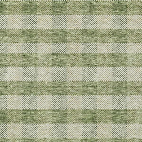 HomeRoots 5' Indoor Outdoor Area Rug - Stylish Green Plaid Design, Machine Washable, Durable for High-Traffic Areas 8' X 10' 595478