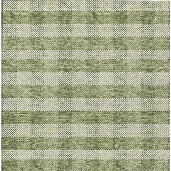 HomeRoots 9' X 12' Washable Green Plaid Area Rug – Durable Indoor/Outdoor Charm for High-Traffic Spaces 595479