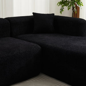 English Elm [video]109.4" Chenille Cloud Sectional Sofa Curved L Shape Modular Couch for Living Room W3505S00053