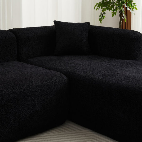 English Elm [video]109.4" Chenille Cloud Sectional Sofa Curved L Shape Modular Couch for Living Room W3505S00053