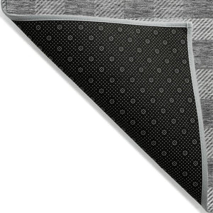 HomeRoots 5' Stylish Gray and Charcoal Plaid Washable Area Rug - Perfect for Indoor and Outdoor Spaces 8' X 10' 595484