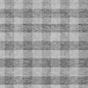HomeRoots 5' Stylish Gray and Charcoal Plaid Washable Area Rug - Perfect for Indoor and Outdoor Spaces 8' X 10' 595484