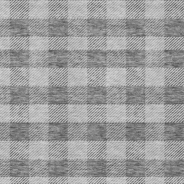 HomeRoots 5' Stylish Gray and Charcoal Plaid Washable Area Rug - Perfect for Indoor and Outdoor Spaces 8' X 10' 595484