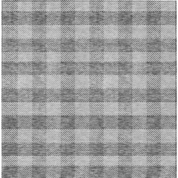 HomeRoots 5' Stylish Gray and Charcoal Plaid Washable Area Rug - Perfect for Indoor and Outdoor Spaces 10' X 14' 595486