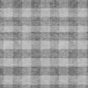 HomeRoots 5' Stylish Gray and Charcoal Plaid Washable Area Rug - Perfect for Indoor and Outdoor Spaces 10' X 14' 595486