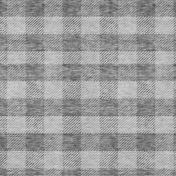 HomeRoots 5' Stylish Gray and Charcoal Plaid Washable Area Rug - Perfect for Indoor and Outdoor Spaces 10' X 14' 595486