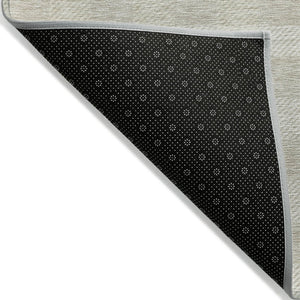 HomeRoots 9' X 12' Ivory & Beige Plaid Washable Area Rug - Durable, Stylish for Indoor & Outdoor Spaces 595491