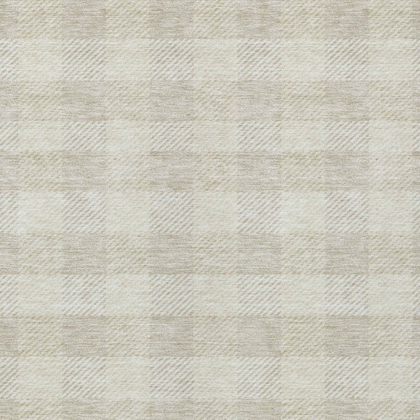 HomeRoots 5' Ivory and Beige Plaid Washable Area Rug for Indoor and Outdoor Use - Durable, Stylish & Easy Care 10' X 14' 595492