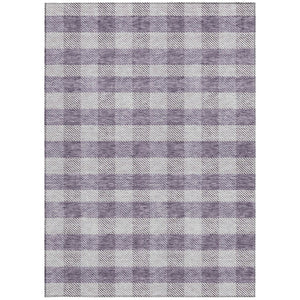 HomeRoots 5' Lavish Lavender and Ivory Plaid Washable Area Rug for Indoor Outdoor Spaces – Easy Care & Stylish 5' X 8' 595494